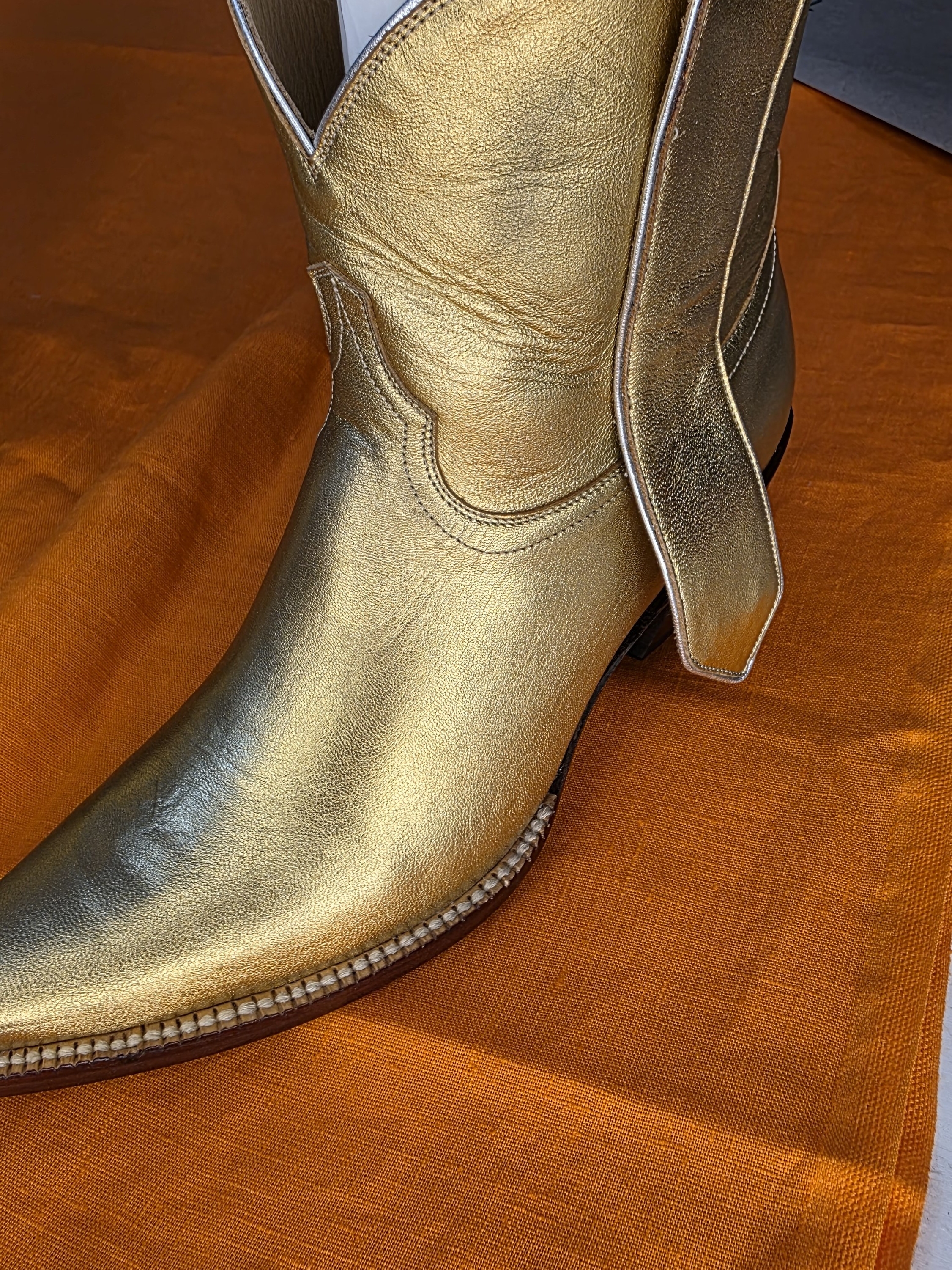 City Metallic Gold Western Cowboy Boots Statement Boots — image 4 of 8